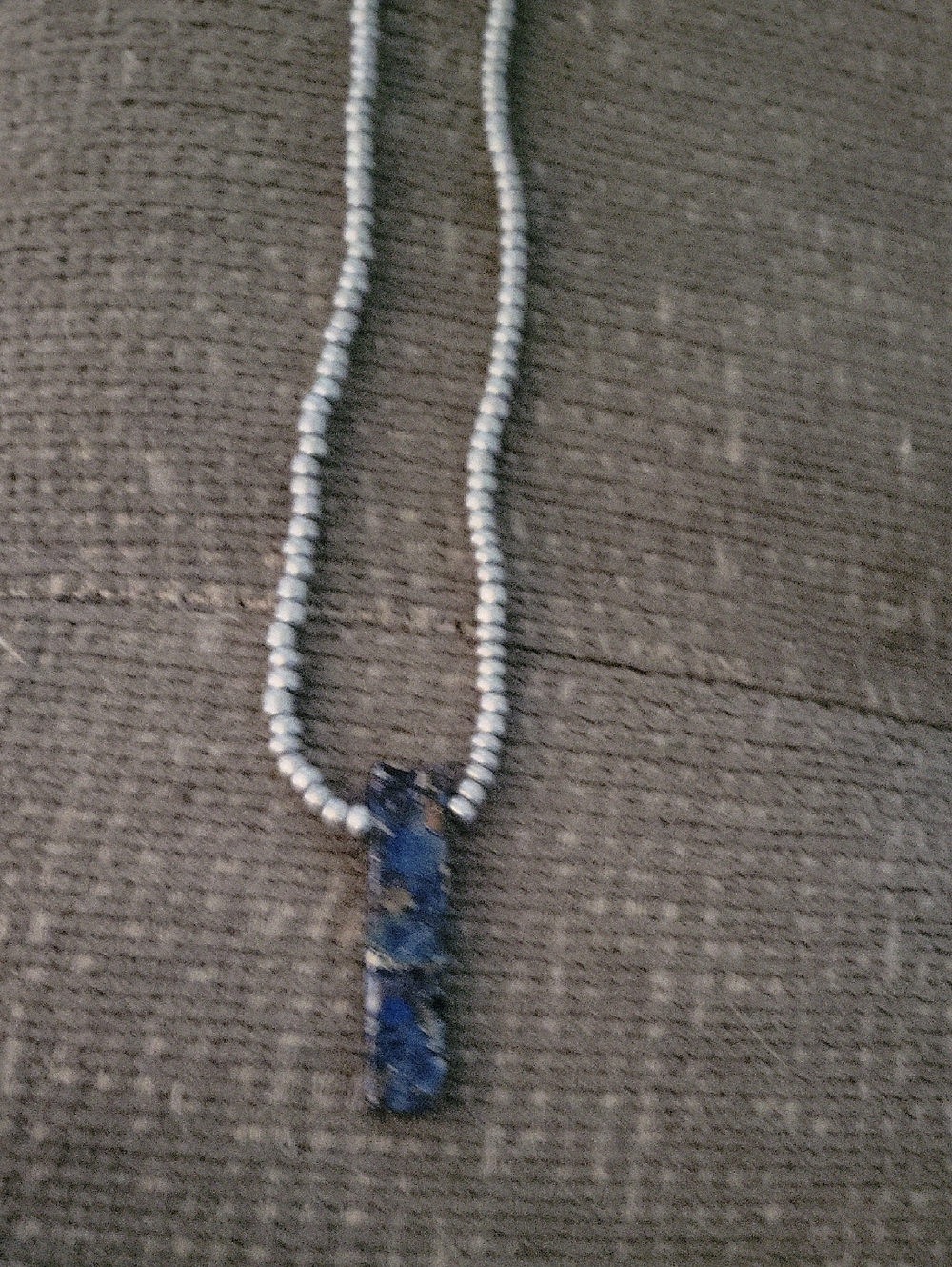 Source Unknown Blue Lapis-Style Beaded Pendant Necklace